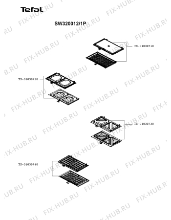 Взрыв-схема вафельницы (бутербродницы) Tefal SW320012/1P - Схема узла CP003252.0P2