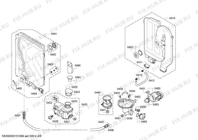 Взрыв-схема посудомоечной машины Siemens SX76M055EU - Схема узла 04