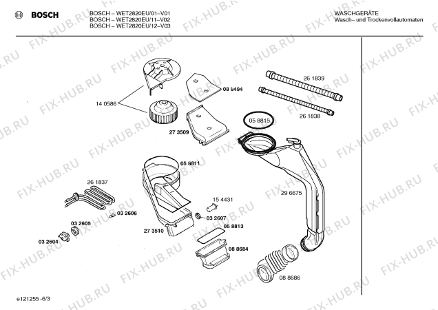 Схема №4 WET2820EU с изображением Инструкция по эксплуатации для стиральной машины Bosch 00520529