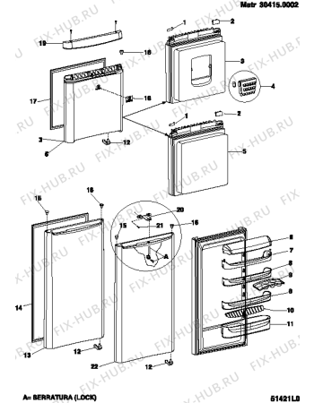 Взрыв-схема холодильника Indesit TE3P (F029269) - Схема узла