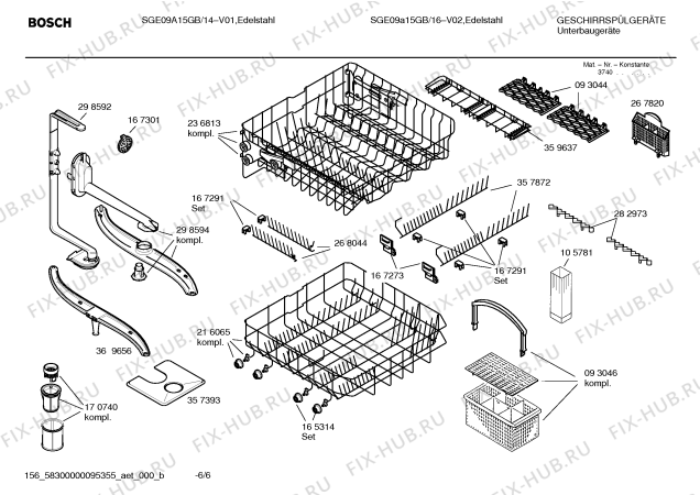 Схема №4 S6409N1GB с изображением Краткая инструкция для посудомоечной машины Bosch 00584880
