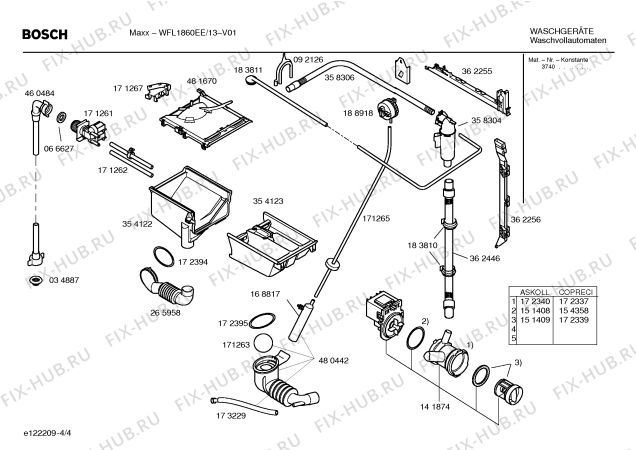 Схема №1 WFL1860EE Maxx WFL1860 с изображением Инструкция по эксплуатации для стиралки Bosch 00582679