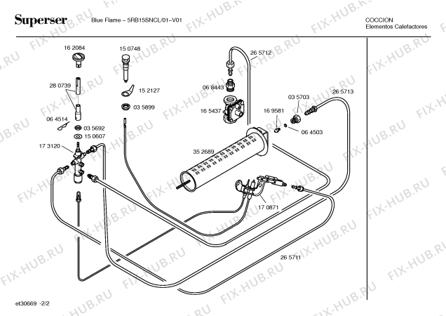 Схема №2 5RB15SPCL с изображением Патрубок для обогревателя (вентилятора) Bosch 00265838