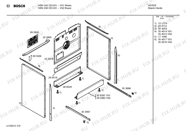 Взрыв-схема плиты (духовки) Bosch HSN232DEU - Схема узла 02
