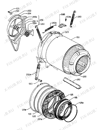 Взрыв-схема стиральной машины Electrolux EW1546F - Схема узла Tub and drum