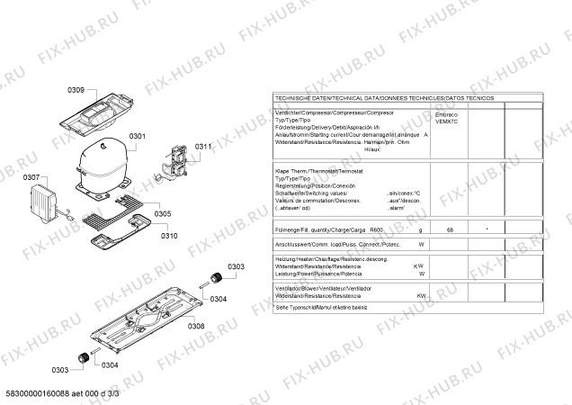 Схема №1 3FSP2465 с изображением Ящик для холодильной камеры Bosch 00708385