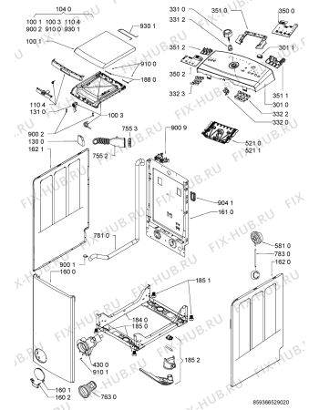 Схема №2 AWE 8780 GG с изображением Декоративная панель для стиралки Whirlpool 481010483628