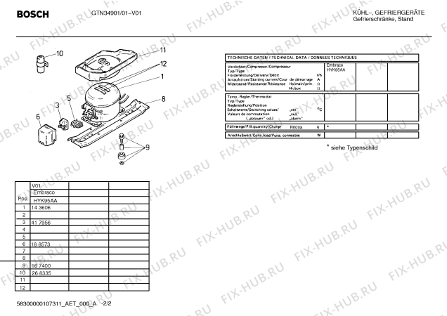 Взрыв-схема холодильника Bosch GTN34901 - Схема узла 02