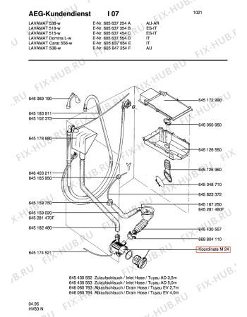 Взрыв-схема стиральной машины Aeg LAVCARAT 556 - Схема узла Water equipment