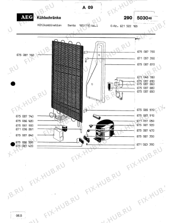 Взрыв-схема холодильника Aeg SANTO 180 110 W ADL - Схема узла Section2