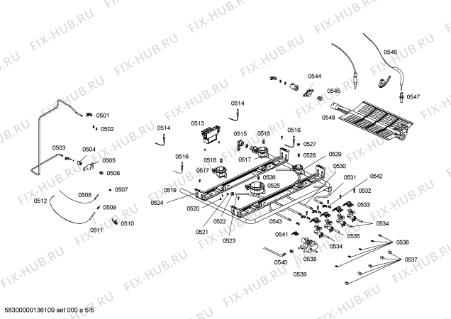 Взрыв-схема плиты (духовки) Bosch HSG44I40SB - Схема узла 05