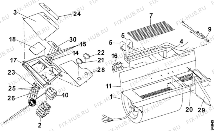 Взрыв-схема кондиционера Arthurmartinelux CL2201-1 - Схема узла Electrical equipment