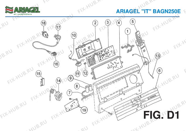 Взрыв-схема кондиционера Ariagel BAGN 250E - Схема узла 5