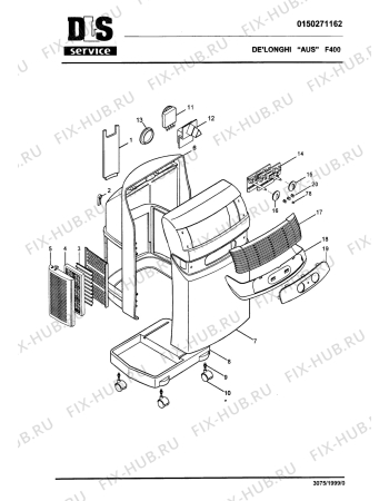 Схема №1 F400 с изображением Труба для кондиционера DELONGHI 6250001800