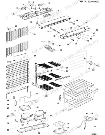 Взрыв-схема холодильника Ariston RF335BPT (F006333) - Схема узла