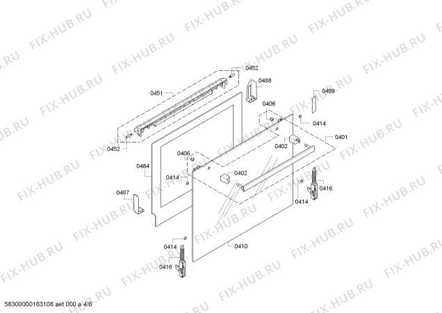 Взрыв-схема плиты (духовки) Bosch HBA13B252A - Схема узла 04