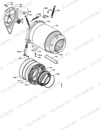 Взрыв-схема стиральной машины Electrolux EW1042S - Схема узла Drum