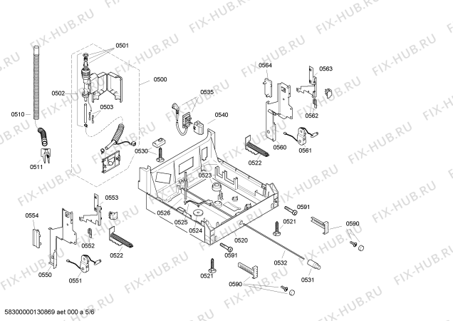 Схема №1 SRVAIE3 с изображением Модуль управления для посудомойки Bosch 00643458