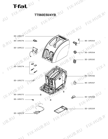 Схема №1 TT560E50/4YA с изображением Кабель для тостера (фритюрницы) Seb SS-189270