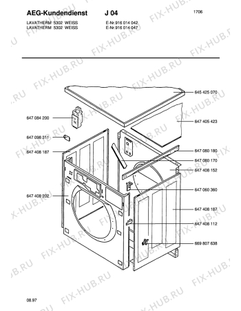 Взрыв-схема стиральной машины Aeg LTH5302-W - Схема узла Section1