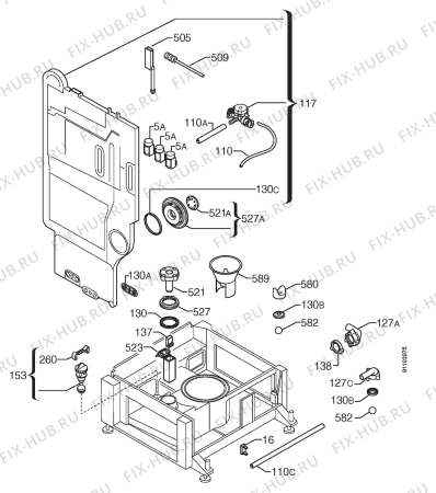 Взрыв-схема посудомоечной машины Rex RS3T - Схема узла Water softener 066