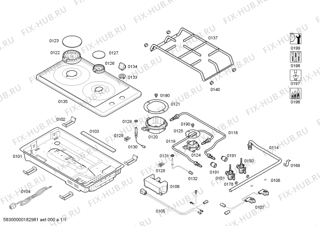 Схема №1 3EMX3092B ENC.3EMX3092B 2G BA30F с изображением Варочная панель для электропечи Bosch 00685306