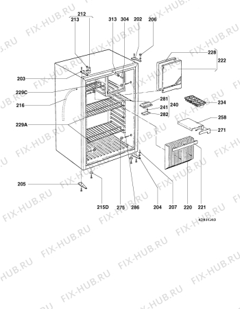 Взрыв-схема холодильника Electrolux RM4281L - Схема узла Housing 001