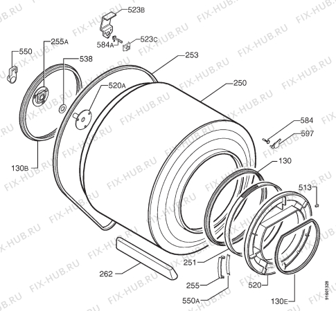 Взрыв-схема комплектующей Zanussi TCF655E - Схема узла Functional parts 267