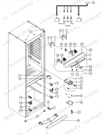 Взрыв-схема холодильника Upo RF33210   -GN365YK-LV-FW (171603, V38001005) - Схема узла 04