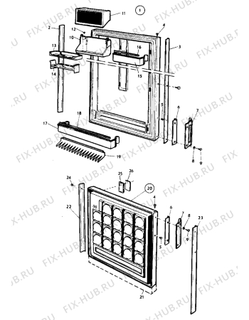 Взрыв-схема холодильника Electrolux TR1228 - Схема узла Door 003