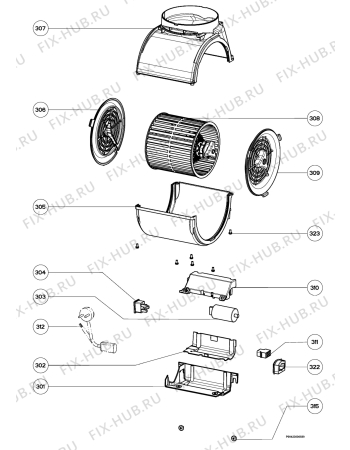 Взрыв-схема вытяжки Aeg Electrolux DD9995-B - Схема узла Section 3