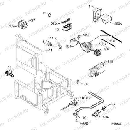 Взрыв-схема посудомоечной машины Electrolux ESL624 - Схема узла Electrical equipment 268