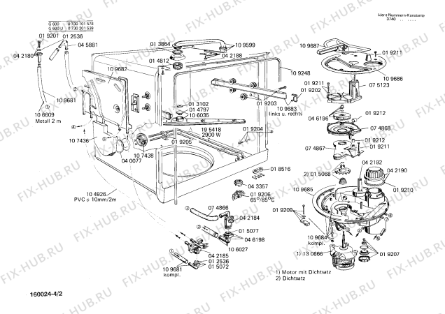 Схема №2 WG6800 LADY 680 с изображением Корзина для посудомойки Bosch 00195417