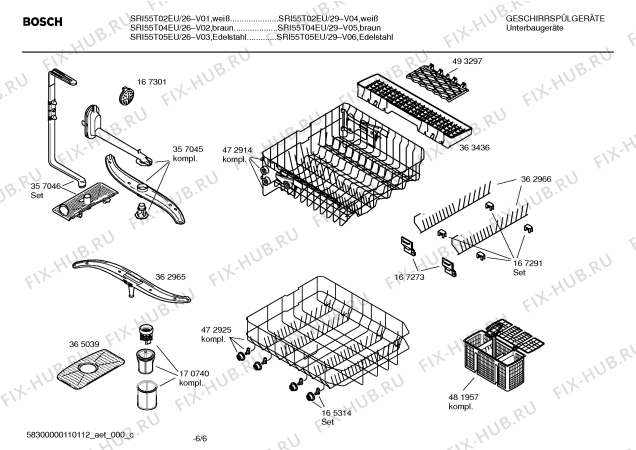 Схема №2 SRI55T05EU Silence comfort с изображением Краткая инструкция для посудомойки Bosch 00692197