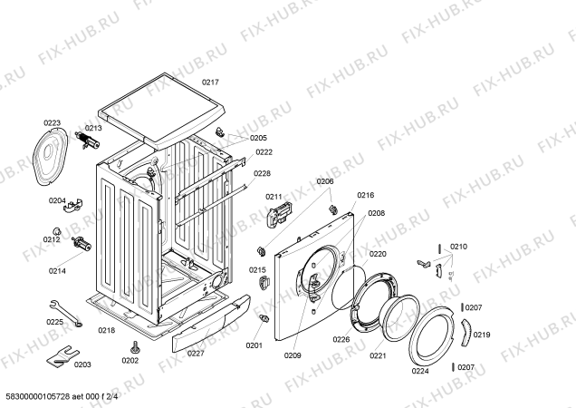 Схема №2 WFL2864 Maxx WFL 2864 с изображением Панель управления для стиралки Bosch 00442161