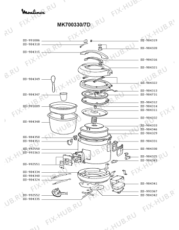 Схема №1 MK700330/7D с изображением Другое для мультиварки (пароварки) Moulinex SS-992552