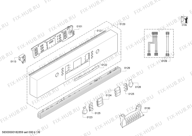 Схема №2 SMD63N22EU SuperSilence с изображением Передняя панель для посудомоечной машины Bosch 11004806