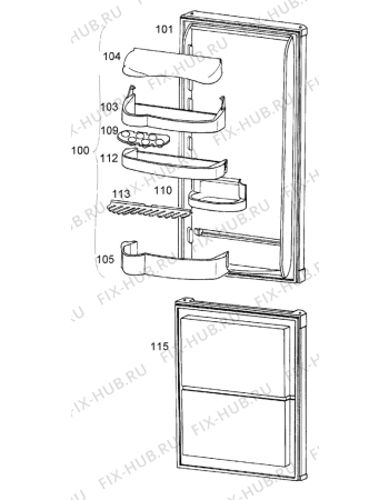 Взрыв-схема холодильника Castor CF28CSB - Схема узла Door 003