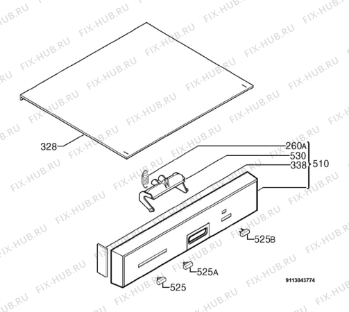 Взрыв-схема посудомоечной машины Aeg Electrolux F86080FUM - Схема узла Command panel 037