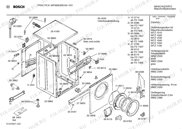 Схема №2 WFM2630IE Practica WFM2630 с изображением Панель управления для стиралки Bosch 00288190