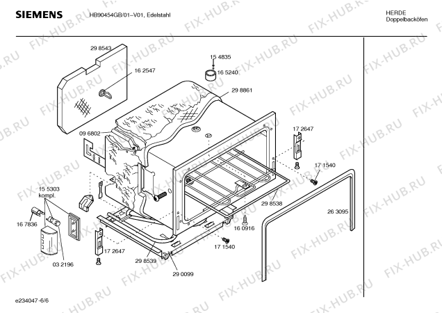 Взрыв-схема плиты (духовки) Siemens HB90454GB - Схема узла 06