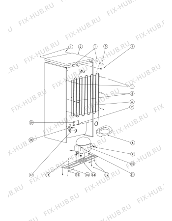 Взрыв-схема холодильника Hotpoint-Ariston RMBDA31851 (F048625) - Схема узла