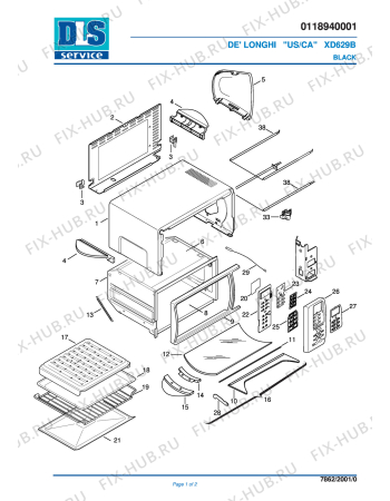 Схема №1 XD629 WHITE с изображением Стойка для духового шкафа DELONGHI 5518110200