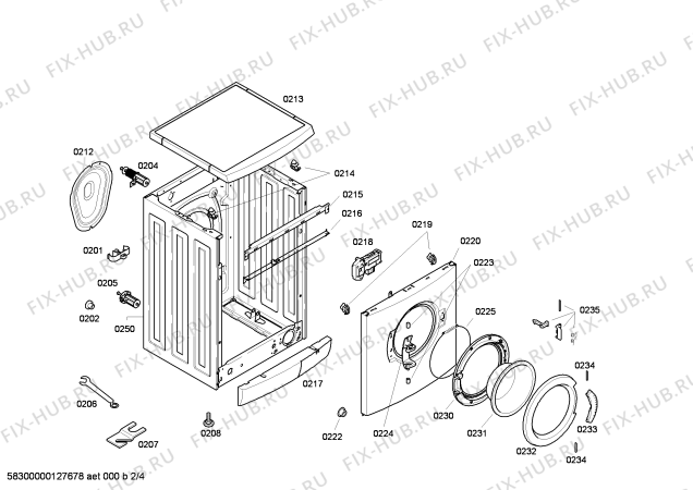 Схема №1 3TS863XA с изображением Инстр. по эксплуатации/Таблица программ для стиральной машины Bosch 18004469