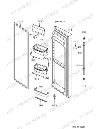 Схема №4 KSN 5051/A/1 W с изображением Дверка для холодильника Whirlpool 481241610316