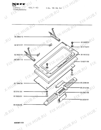 Взрыв-схема плиты (духовки) Neff 195304341 1058.31HCS - Схема узла 05