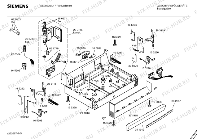 Схема №4 SE28860II с изображением Инструкция по эксплуатации для посудомоечной машины Siemens 00528117