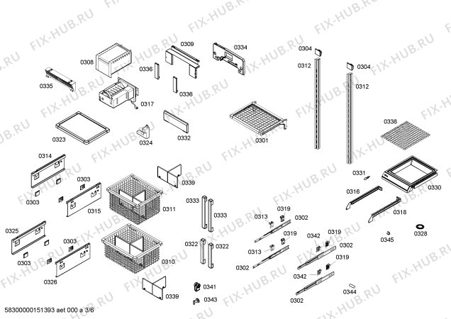 Схема №4 FID18MIIL5 с изображением Контейнер для кубиков льда для холодильника Bosch 00666051
