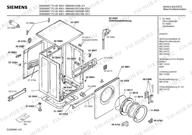 Схема №3 WM40010DC SIWAMAT PLUS 4001 с изображением Панель управления для стиральной машины Siemens 00278483