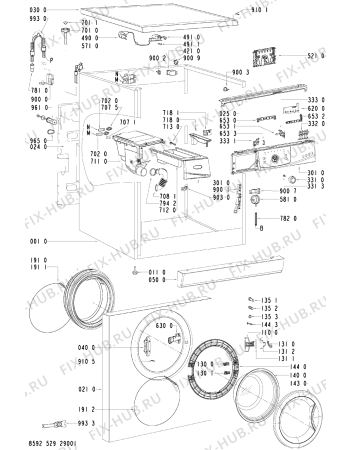 Схема №2 AWO/D 1266 с изображением Обшивка для стиральной машины Whirlpool 481245310476